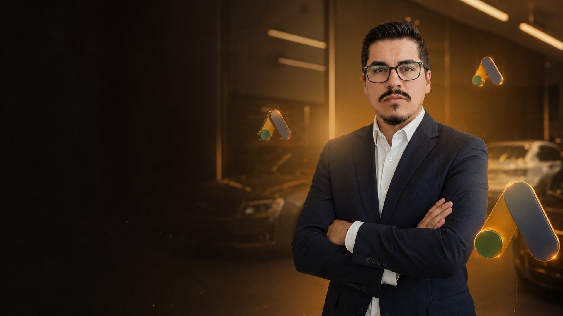 Especialista em Google Ads da Agência Size no showroom de uma concessionária